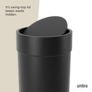 UMBRA - Touch Trash Can | Modern Waste Bin for Home, Kitchen & Office Use Home & Kitchen Black