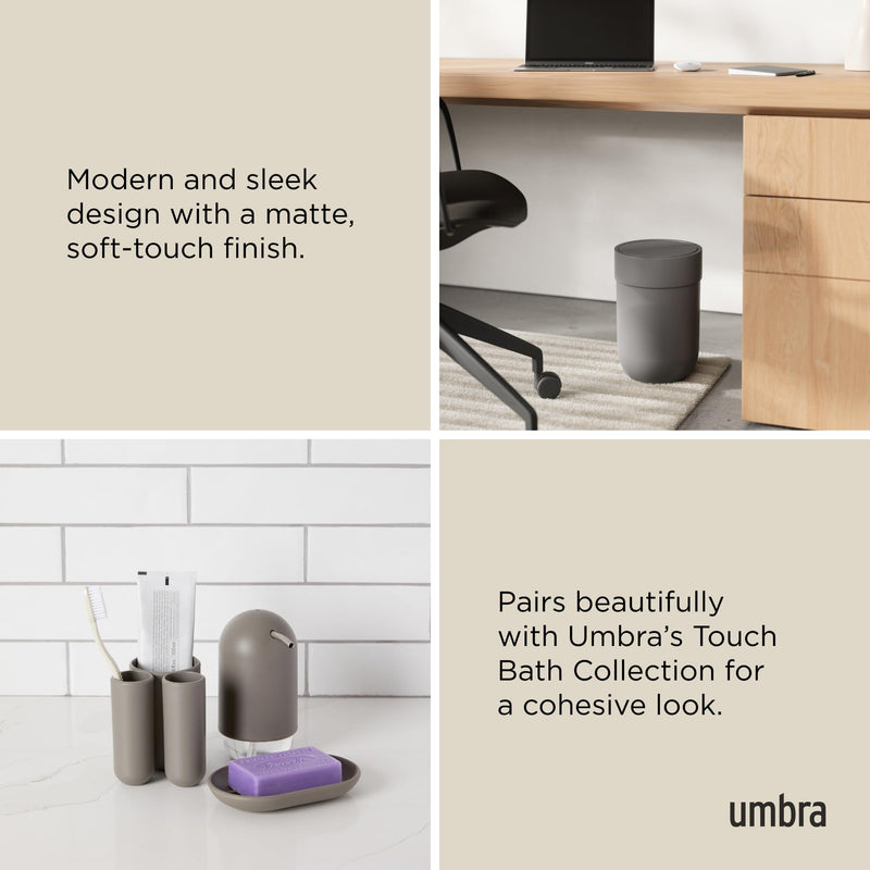 UMBRA - Touch Trash Can | Modern Waste Bin for Home, Kitchen & Office Use Home & Kitchen Grey