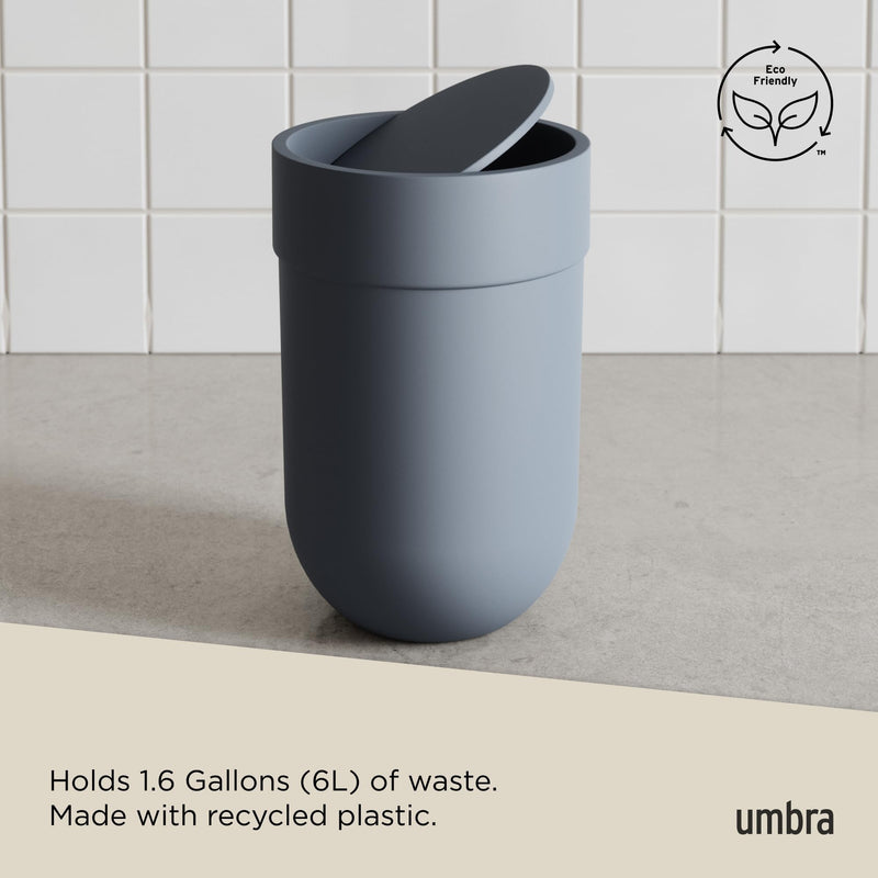 UMBRA - Touch Trash Can | Modern Waste Bin for Home, Kitchen & Office Use Home & Kitchen Slate Blue
