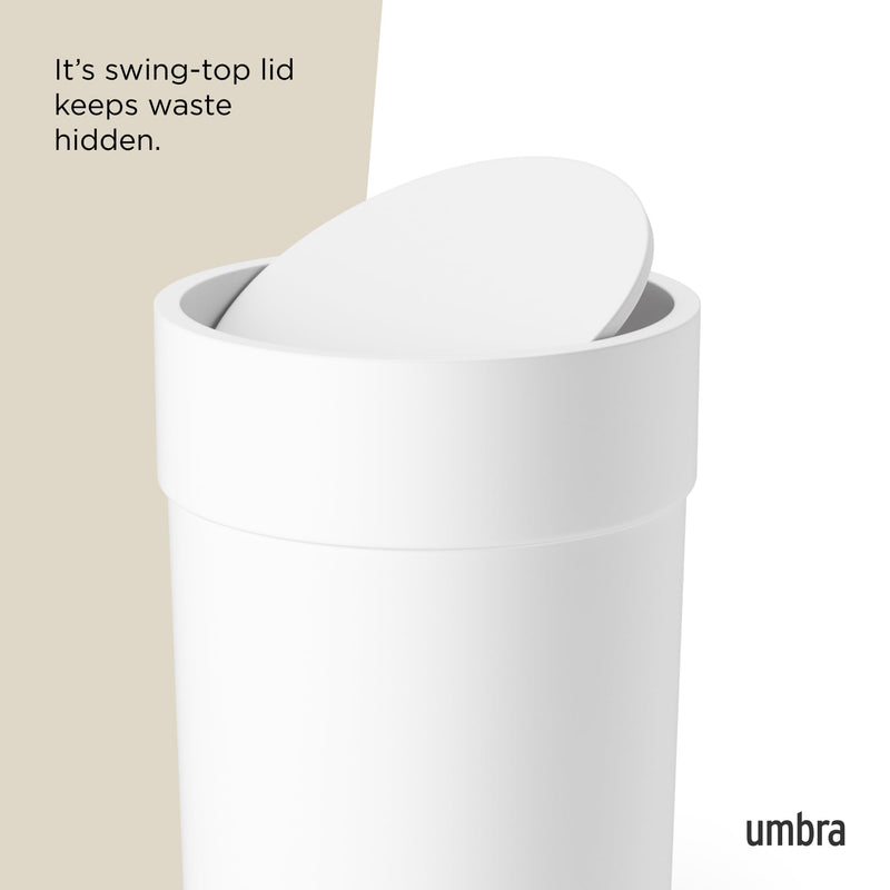 UMBRA - Touch Trash Can | Modern Waste Bin for Home, Kitchen & Office Use Home & Kitchen White