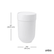 UMBRA - Touch Trash Can | Modern Waste Bin for Home, Kitchen & Office Use Home & Kitchen White