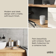 UMBRA - Touch Trash Can | Modern Waste Bin for Home, Kitchen & Office Use Home & Kitchen White