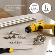 UMBRA - Twilight Blackout Curtain Rod | Adjustable Extendable Curtain Rod System Home & Kitchen 66 - 144" (168 - 365 cm) Matte - Black