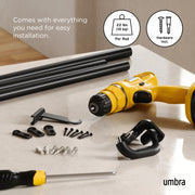 UMBRA - Twilight Blackout Curtain Rod | Adjustable Extendable Curtain Rod System Home & Kitchen 66 - 144" (168 - 365 cm) Matte - Black