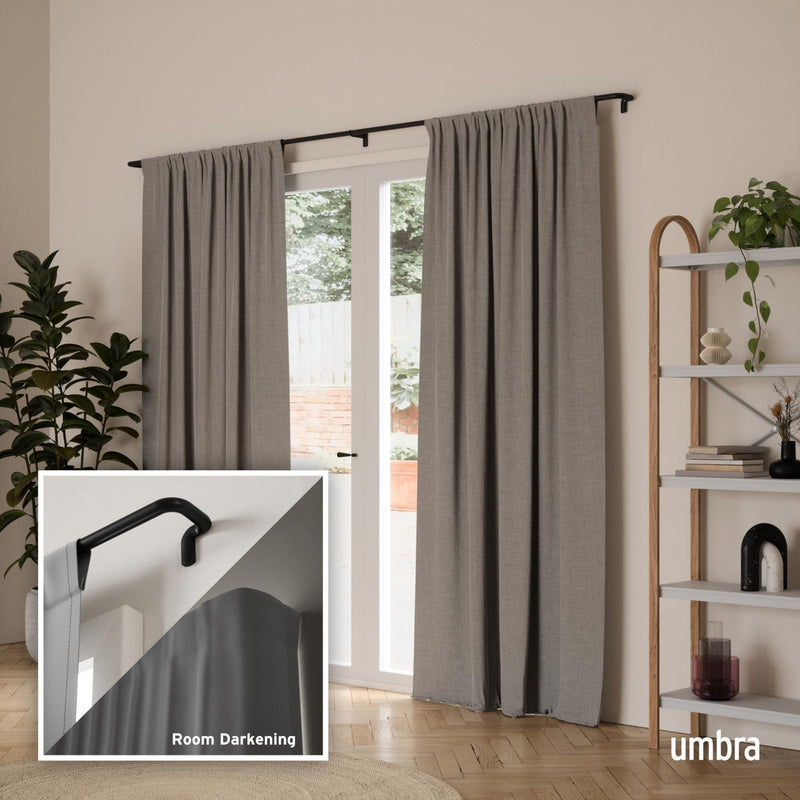 UMBRA - Twilight Blackout Curtain Rod | Adjustable Extendable Curtain Rod System Home & Kitchen 66 - 144" (168 - 365 cm) Matte - Black