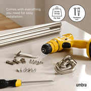 UMBRA - Twilight Blackout Curtain Rod | Adjustable Extendable Curtain Rod System Home & Kitchen 66 - 144" (168 - 365 cm) Matte - Nickel
