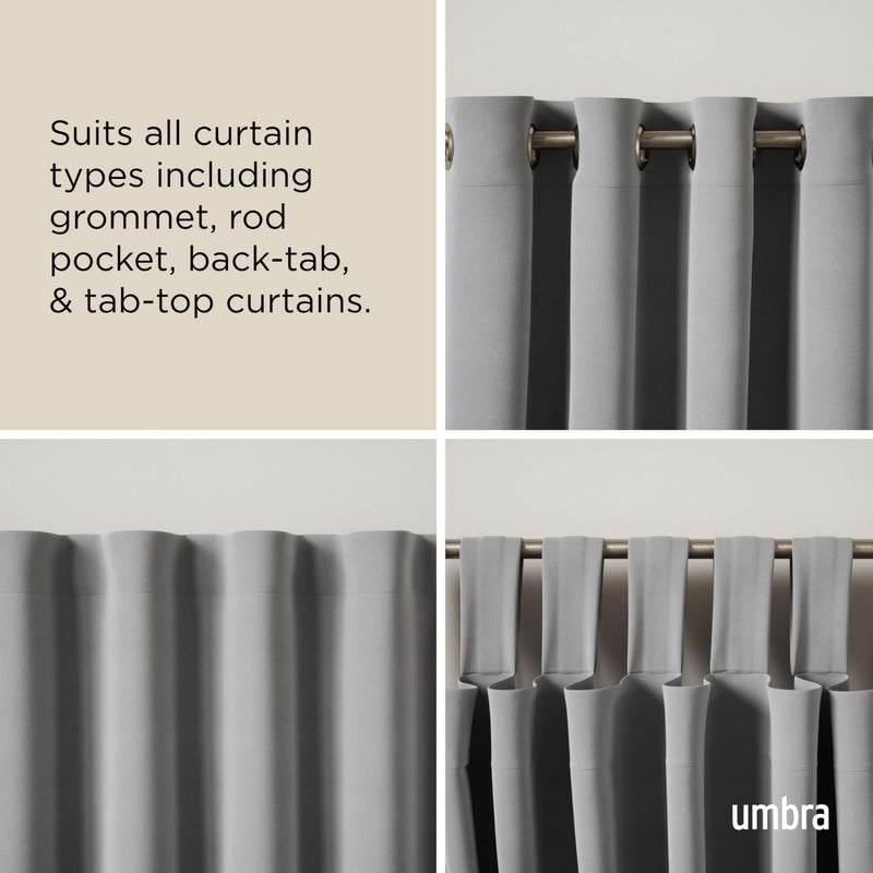 UMBRA - Twilight Blackout Curtain Rod | Adjustable Extendable Curtain Rod System Home & Kitchen 66 - 144" (168 - 365 cm) Matte - Nickel