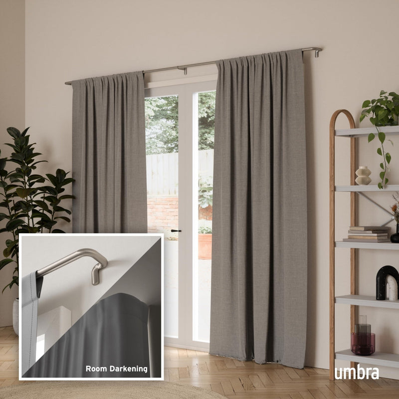UMBRA - Twilight Blackout Curtain Rod | Adjustable Extendable Curtain Rod System Home & Kitchen 66 - 144" (168 - 365 cm) Matte - Nickel