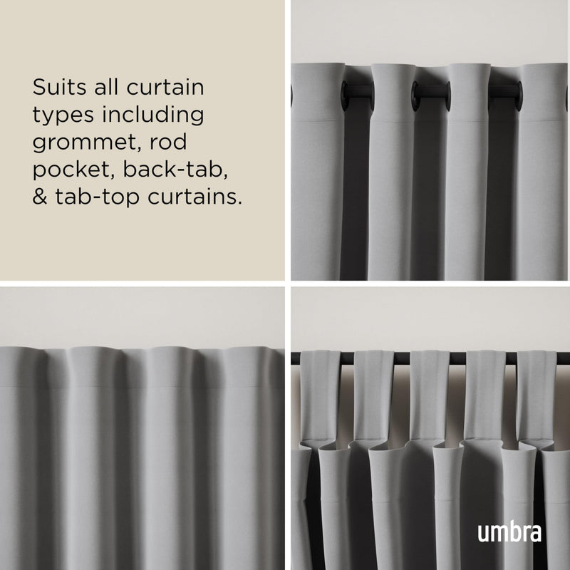 UMBRA - Twilight Double Blackout Curtain Rod | Adjustable Extendable for Home Home & Kitchen Matte - Black 66 - 144" (168 - 365 cm)