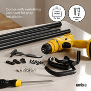 UMBRA - Twilight Double Blackout Curtain Rod | Adjustable Extendable for Home Home & Kitchen Matte - Black 66 - 144" (168 - 365 cm)