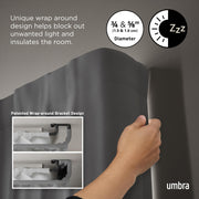 UMBRA - Twilight Double Blackout Curtain Rod | Adjustable Extendable for Home Home & Kitchen Matte - Black 66 - 144" (168 - 365 cm)