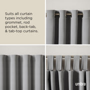UMBRA - Twilight Double Blackout Curtain Rod | Adjustable Extendable for Home Home & Kitchen Matte - Nickel 66 - 144" (168 - 365 cm)