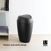 UMBRA - Twirla Trash Can | Modern Rotating Waste Bin for Home and Office Use Home & Kitchen Metallic - White