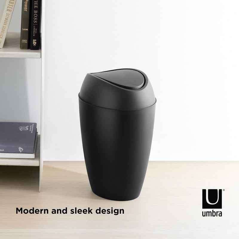 UMBRA - Twirla Trash Can | Modern Rotating Waste Bin for Home and Office Use Home & Kitchen Metallic - White