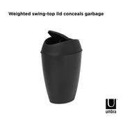 UMBRA - Twirla Trash Can | Modern Rotating Waste Bin for Home and Office Use Home & Kitchen Metallic - White