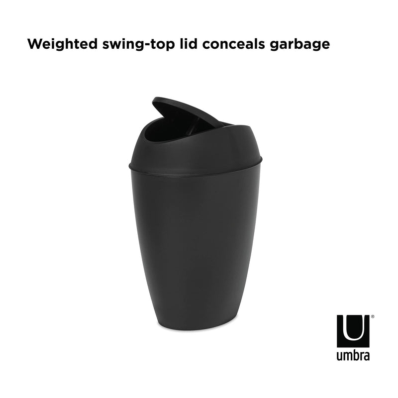 UMBRA - Twirla Trash Can | Modern Rotating Waste Bin for Home and Office Use Home & Kitchen Metallic - White