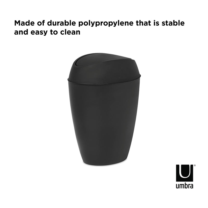 UMBRA - Twirla Trash Can | Modern Rotating Waste Bin for Home and Office Use Home & Kitchen Metallic - White