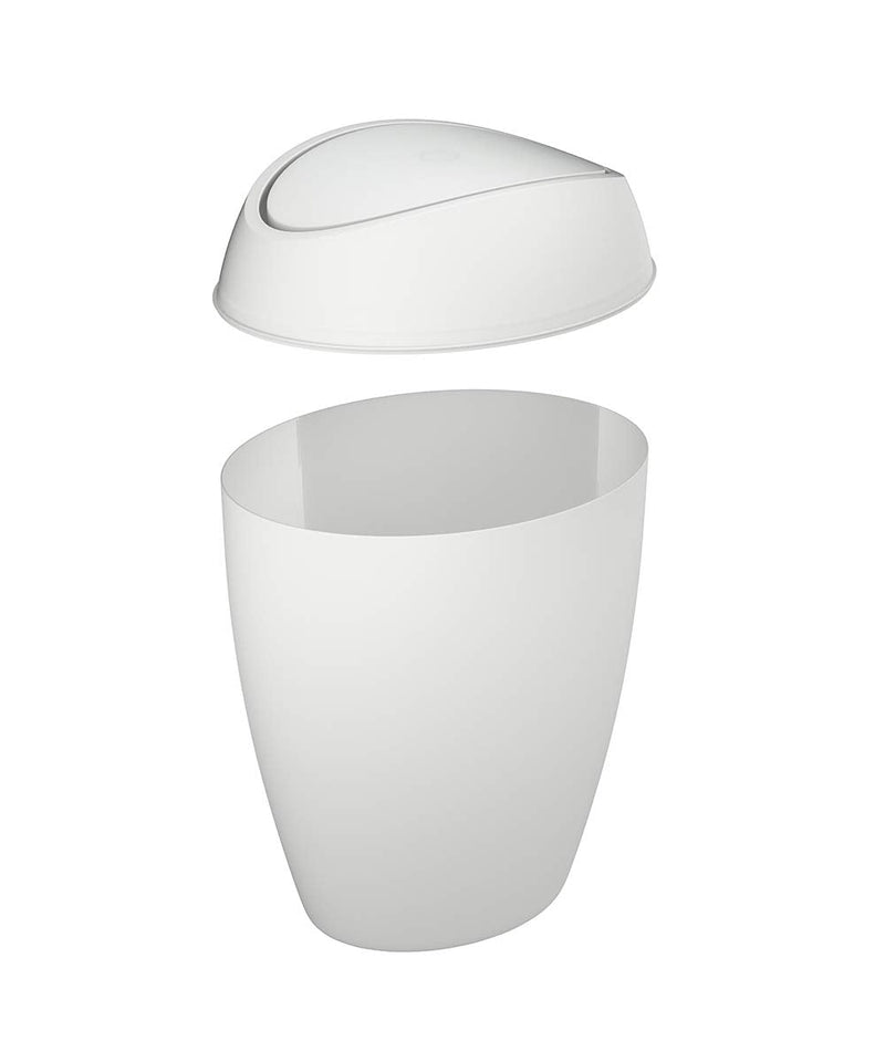 UMBRA - Twirla Trash Can | Modern Rotating Waste Bin for Home and Office Use Home & Kitchen Metallic - White