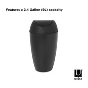 UMBRA - Twirla Trash Can | Modern Rotating Waste Bin for Home and Office Use Home & Kitchen Metallic - White