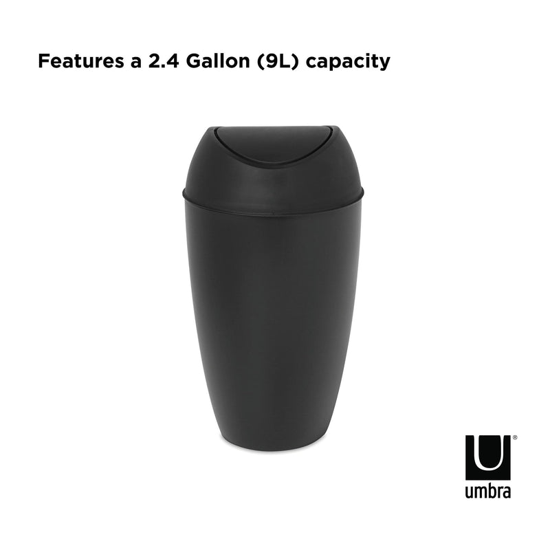 UMBRA - Twirla Trash Can | Modern Rotating Waste Bin for Home and Office Use Home & Kitchen Metallic - White
