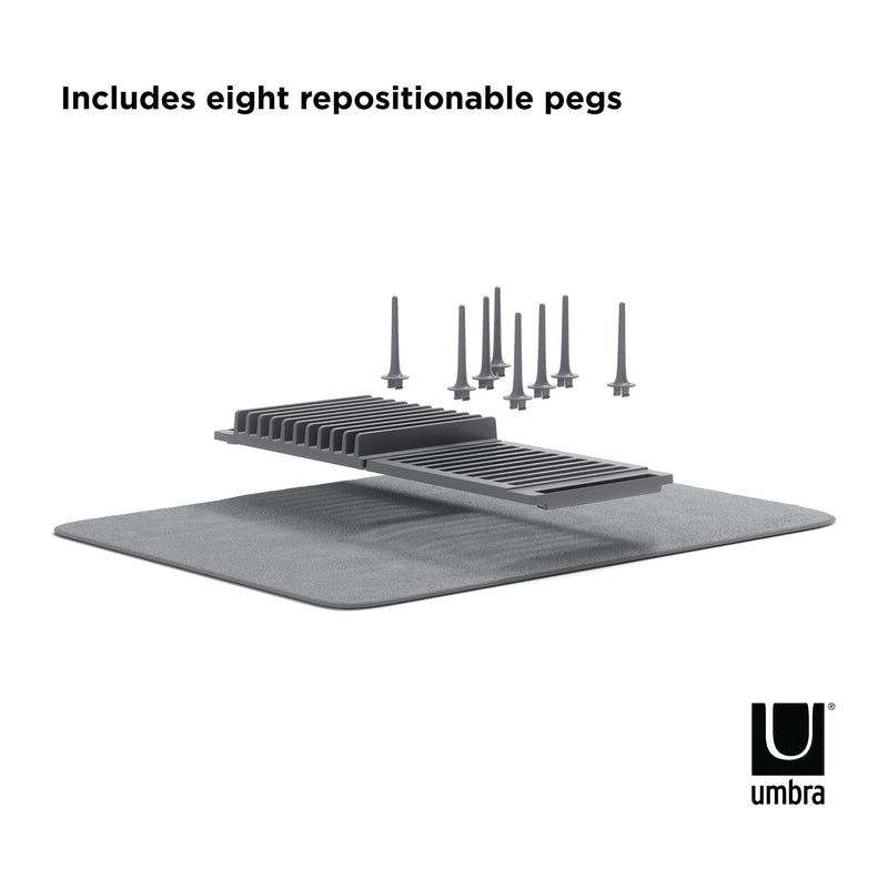 UMBRA - UDry Peg Dish Rack with Mat Home & Kitchen Charcoal