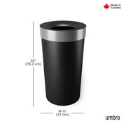 UMBRA - Vento Trash Can | Modern Waste Bin for Home, Bathroom and Office Spaces Home & Kitchen Grey