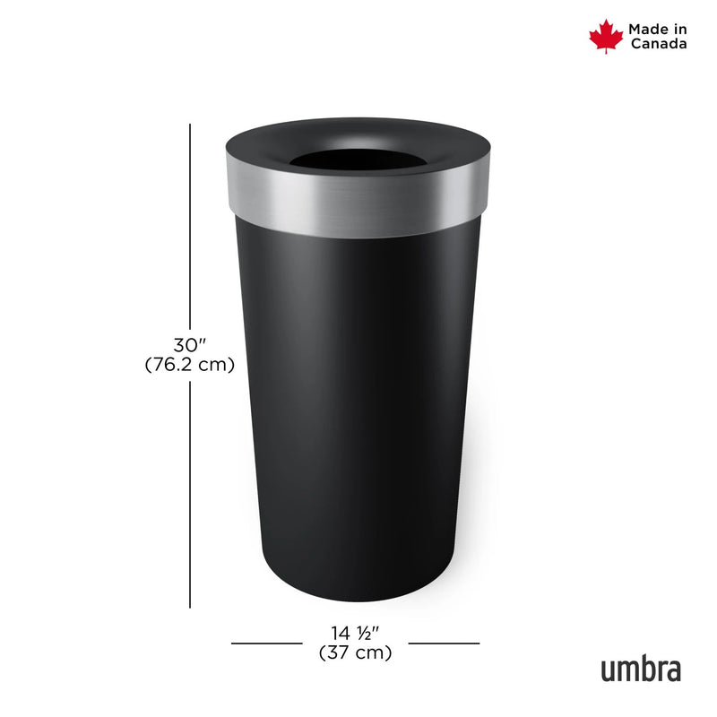 UMBRA - Vento Trash Can | Modern Waste Bin for Home, Bathroom and Office Spaces Home & Kitchen Grey