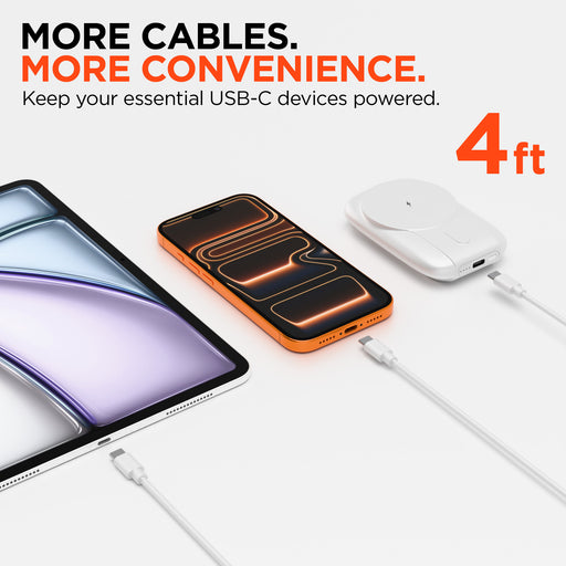 HyperGear Basics USB-C cable 4 ft 3-pack white, view 2