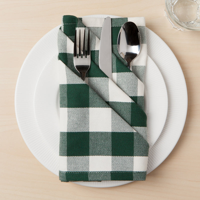 Danica - Recycled Cotton 2nd Spin Green Buffalo Check Napki - lifestyle