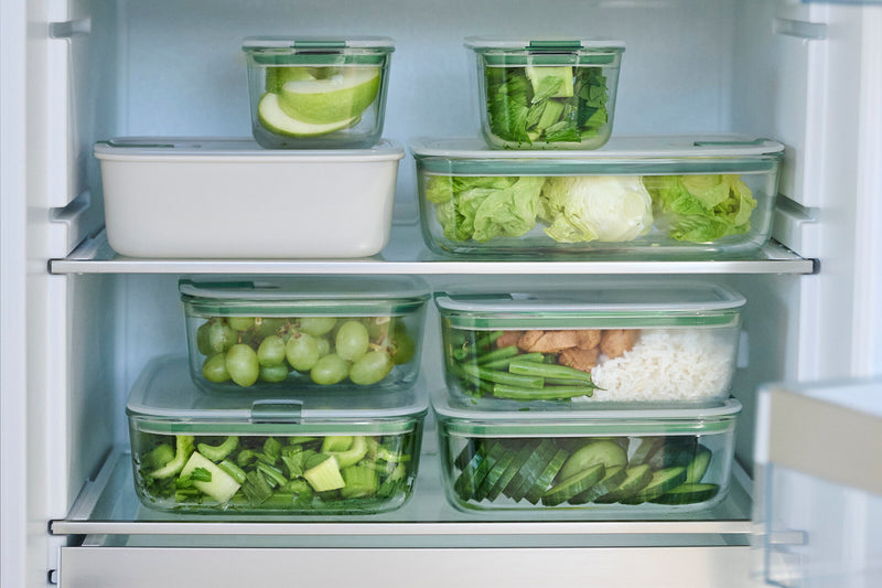 MEPAL - EASYCLIP Rect Glass Box 3/ST Large (2x1000ml/33oz, 2250ml/76oz) N-Sage