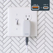 Ventev - Wall Charger 27W USB - C + USB - A with Folding Prongs - White/Grey Electronics
