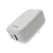 Ventev - Wall Charger 27W USB - C + USB - A with Folding Prongs - White/Grey Electronics