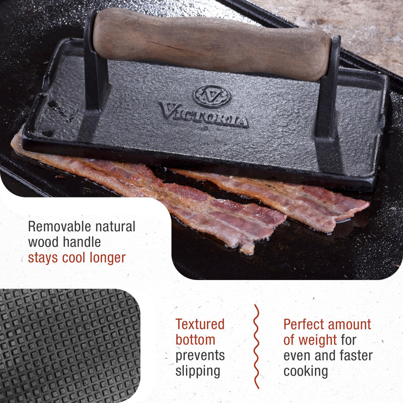 Victoria - Cast Iron Meat & Bacon Press Home & Kitchen