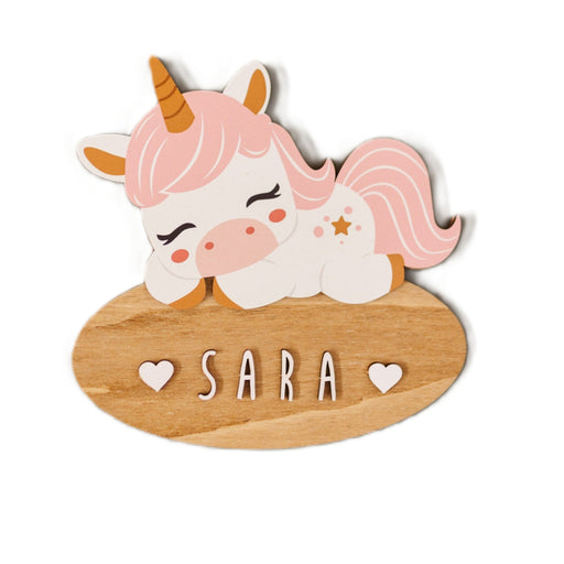 Vintiun - Adhesive Colored Door Plate Sleeping Unicorn + Lettering Kit
