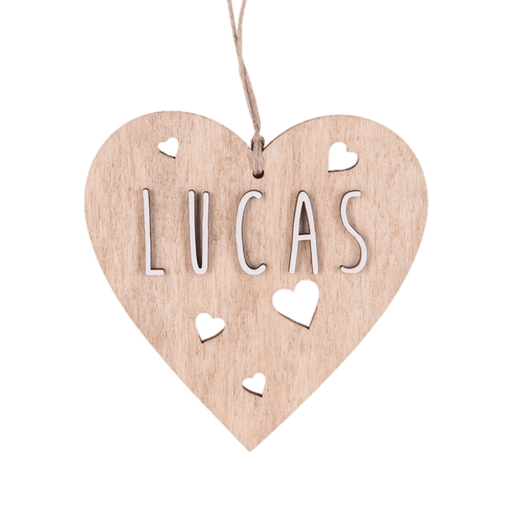 Vintiun - Custom Heart 9 cm in Wood Color + Lettering Kit
