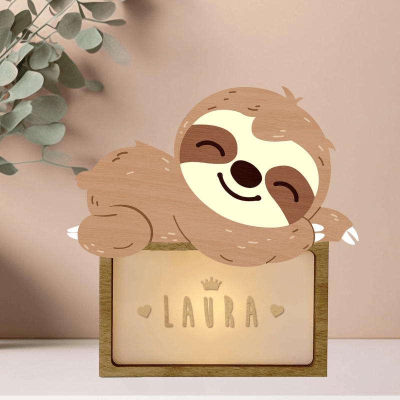 Vintiun - Small Lamp Sloth (powered by battery or USB C cable) + Lettering Kit