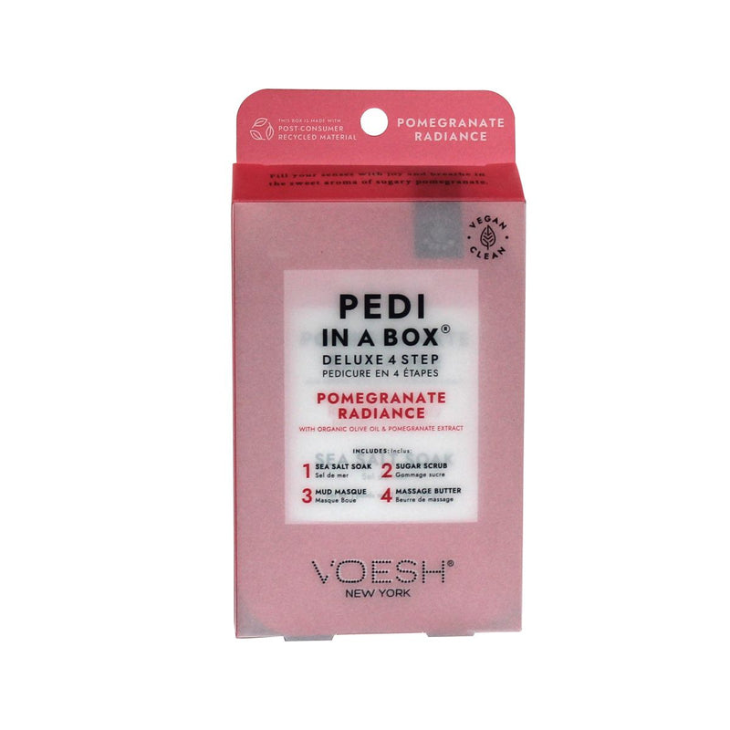 Voesh - Pedi In A Box (4 Steps) Professional At - Home Pedicure Kit with Spa Treatments Beauty & Personal Care Pomegranate