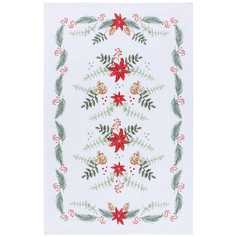 Now Designs by Danica – Poinsettia Christmas Dishtowel | 18 x 28 in