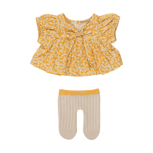 We are Gommu - Dress & Tights Yellow Flowers