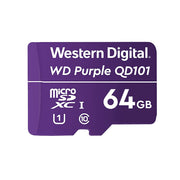 Western Digital - Purple MicroSD 64GB MicroSDXC Card Designed for Security Surveillance - 25 to 85 Degrees C Electronics