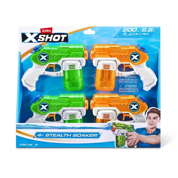 XShot - WATER WARFARE STEALTH SOAKER WATER BLASTER 4PK Toys & Games