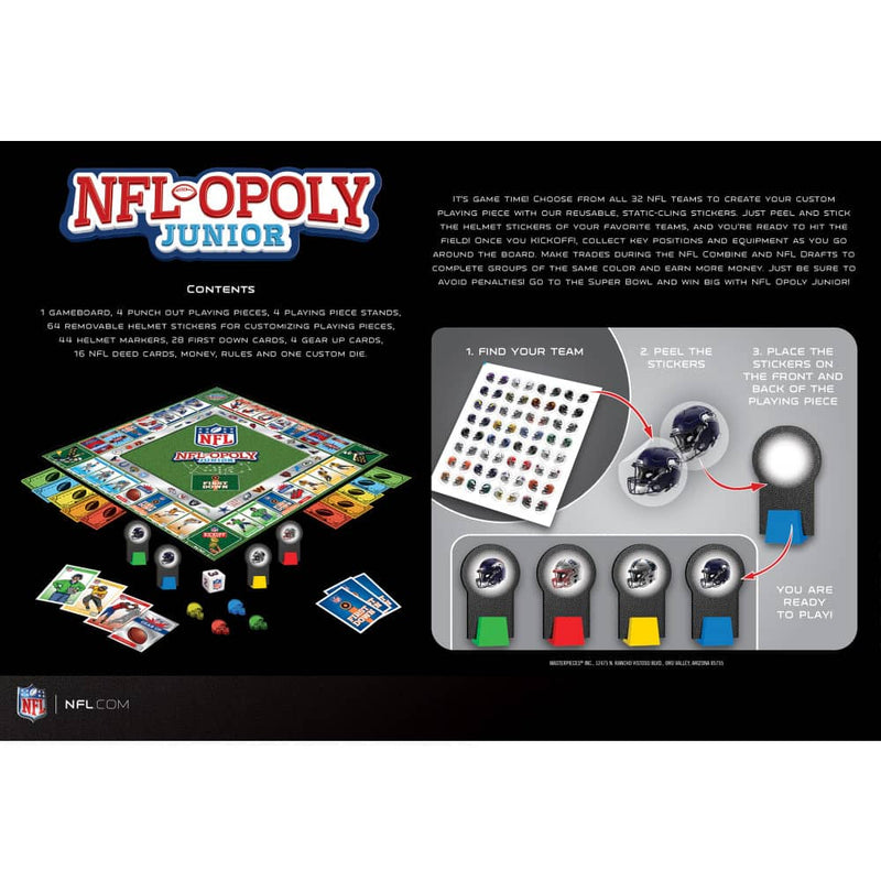 MasterPieces - NFL - Opoly Junior Board Game — Back packaging