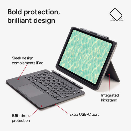 Zagg - iPad 10.9 (11th Gen) 2025 & (10th Gen) 2022 Pro Keys Connect Wireless Keyboard with Detachable Case - Black Electronics
