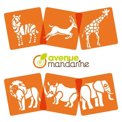 6 Stencils Savannah Animals