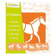 Set of 6 stencils, Horses