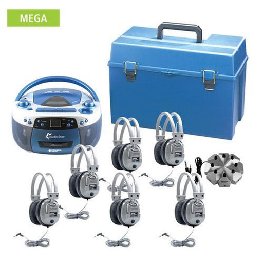 HamiltonBuhl - Audiostar 6-Station Listening Center With Usb, Cd, Cassette, Radio Player And Cd/Tape-To-Mp3 Converter Boombox - Limolin 