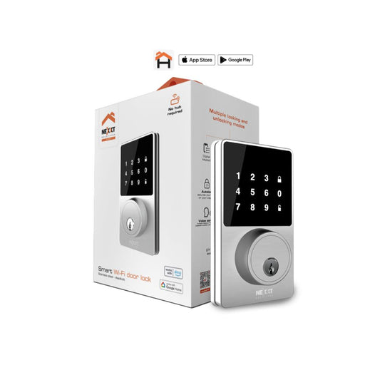 Nexxt - Smart Home - Wi-Fi Door Lock - Digital Keypad Mechanical Key - Stainless Steel - Limolin 