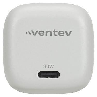 Ventev - Wall Charger 2 Port 65W USB-C GaN Programable Power Supply (PPS) Folding Prongs - White - Limolin 
