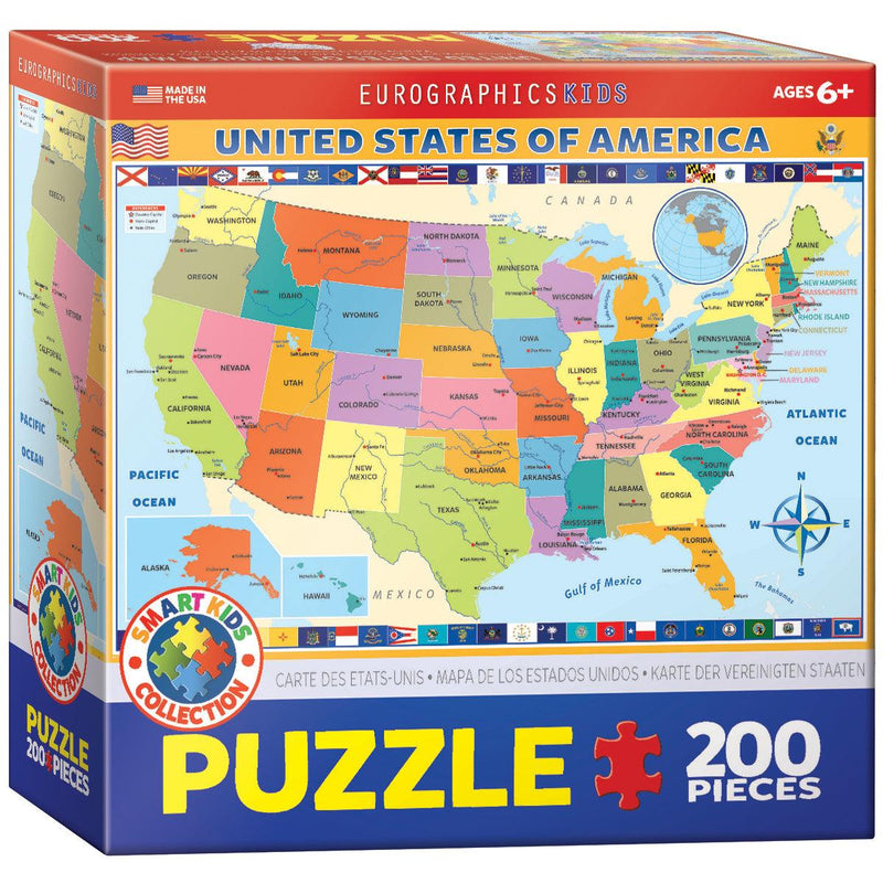 Eurographics - Map of USA (200pc Puzzle)